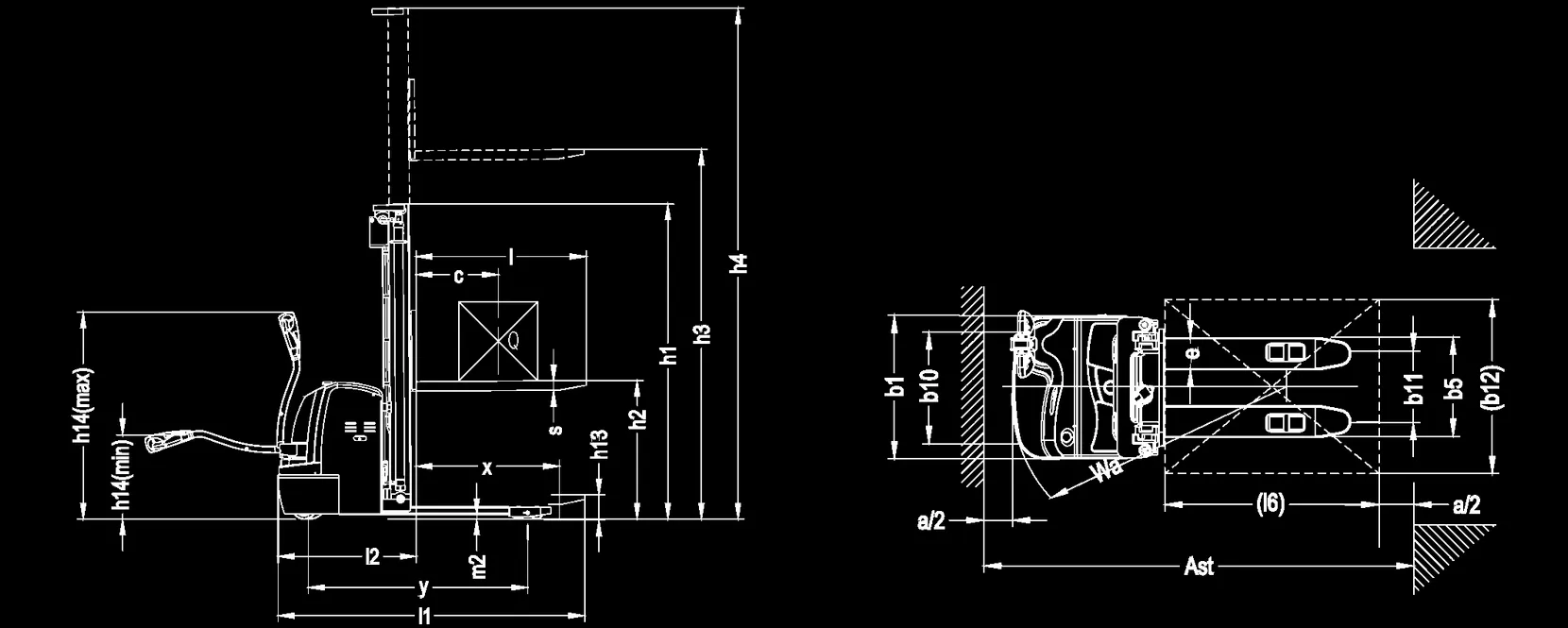 1.5Ton Walking Type Electric Stacker