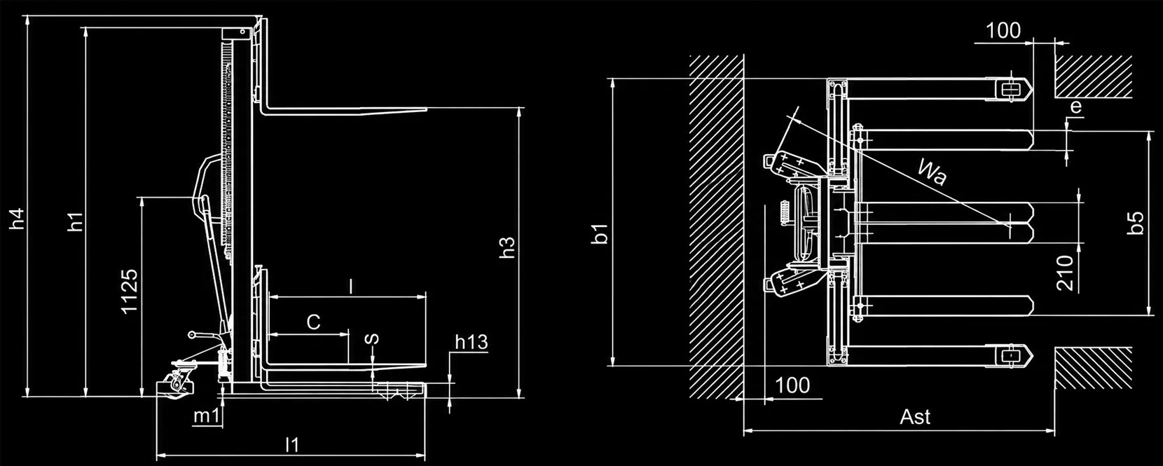 Manual Stacker with Straddle Legs