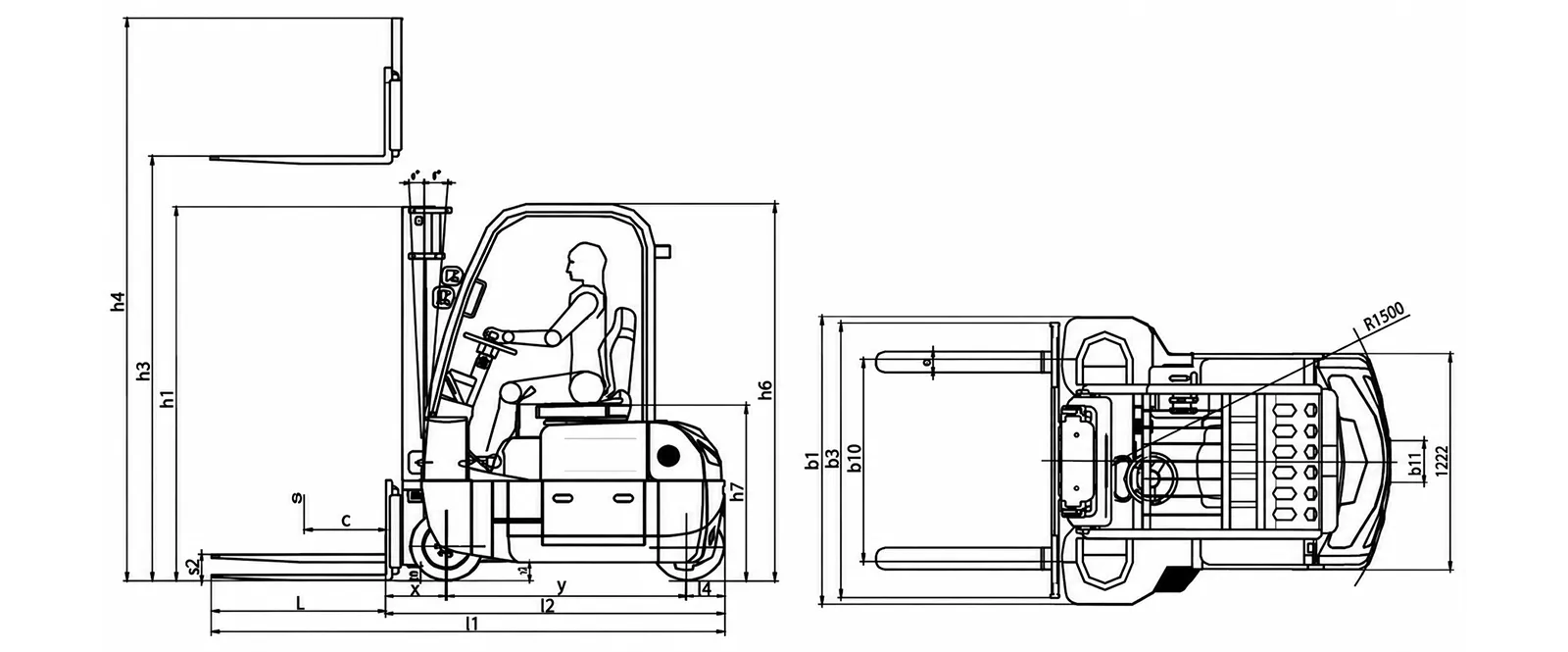 1.6Ton 2.0Ton 4-Directional Electric Forklift